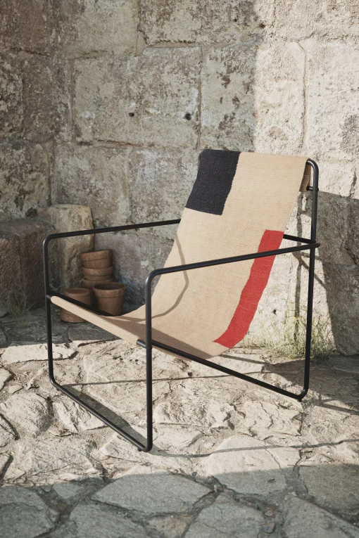 Shop Fauteuil Desert Tissu Multicolore Beige / Structure Beige - Bouteilles Plastique Recyclees - Unisexe Fauteuils De Jardin