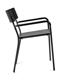 New Fauteuil Empilable August Metal/ Aluminium - Unisexe Chaises De Jardin