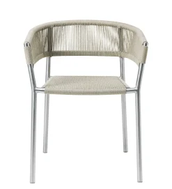 Best Sale Fauteuil Empilable Kilt Tissu Beige Metal / Corde Synthetique - Unisexe Chaises De Jardin