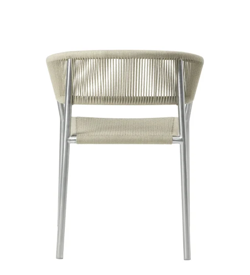 Best Sale Fauteuil Empilable Kilt Tissu Beige Metal / Corde Synthetique - Unisexe Chaises De Jardin