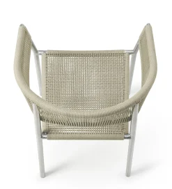 Best Sale Fauteuil Empilable Kilt Tissu Beige Metal / Corde Synthetique - Unisexe Chaises De Jardin