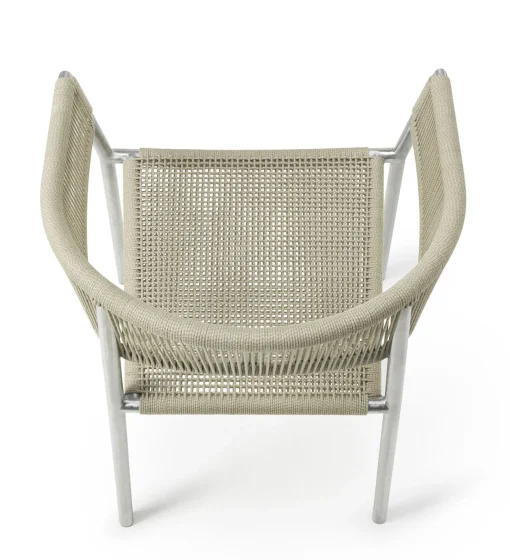 Best Sale Fauteuil Empilable Kilt Tissu Beige Metal / Corde Synthetique - Unisexe Chaises De Jardin