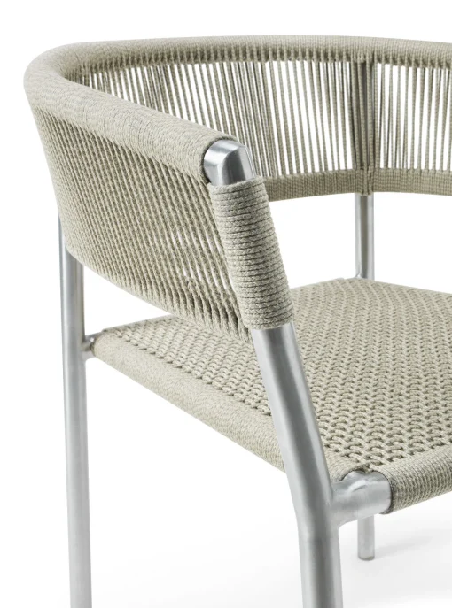 Best Sale Fauteuil Empilable Kilt Tissu Beige Metal / Corde Synthetique - Unisexe Chaises De Jardin