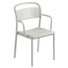 Outlet Fauteuil Empilable Linear Metal Gris - Unisexe Chaises De Jardin