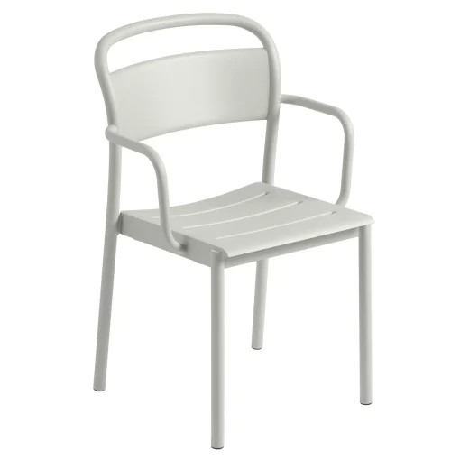 Outlet Fauteuil Empilable Linear Metal Gris - Unisexe Chaises De Jardin