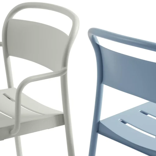 Outlet Fauteuil Empilable Linear Metal Gris - Unisexe Chaises De Jardin