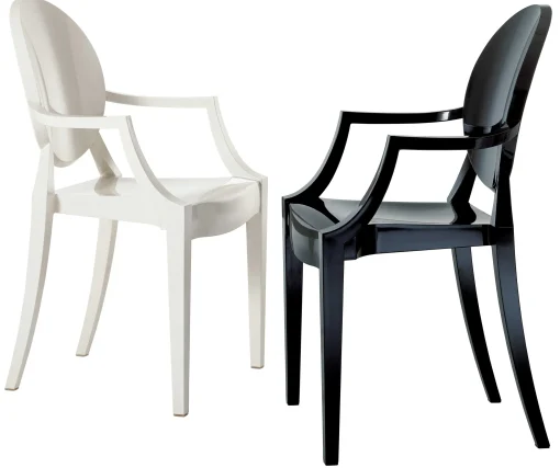 Clearance Fauteuil Empilable Louis Ghost Plastique Blanc / Polycarbonate 2.0 - Unisexe Fauteuils De Bureau