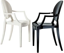 Flash Sale Fauteuil Empilable Louis Ghost Plastique Noir / Polycarbonate 2.0 - Unisexe Fauteuils De Bureau