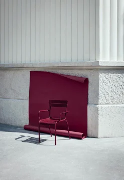 Clearance Fauteuil Empilable Luxembourg Metal Rouge / Aluminium - Unisexe Chaises De Jardin