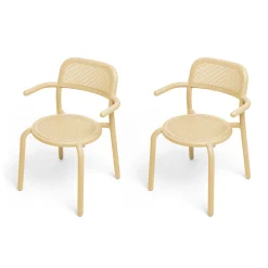 Best Sale Fauteuil Empilable Toni Metal Beige / Set De 2 - Unisexe Chaises De Jardin