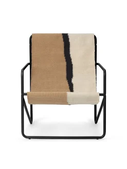 Online Fauteuil Enfant Desert Tissu Blanc Beige / Structure Noire - Bouteilles Plastique Recyclees - Unisexe Mobilier Kids