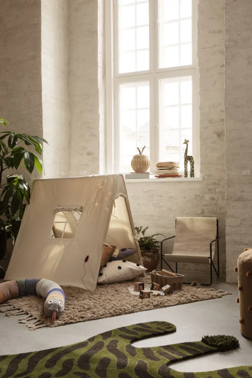 Online Fauteuil Enfant Desert Tissu Blanc Beige / Structure Noire - Bouteilles Plastique Recyclees - Unisexe Mobilier Kids
