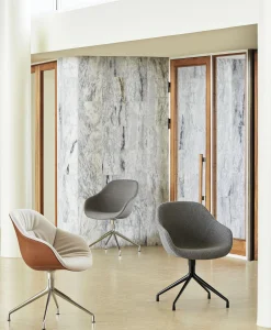 Cheap Fauteuil Pivotant About A Chair Aac121 Tissu Gris / Dossier Haut - Rembourre - Tissu Integral - Unisexe Fauteuils De Bureau
