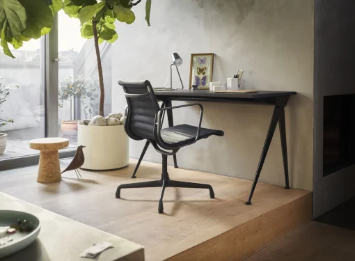 Fashion Fauteuil Pivotant Aluminium Chair Ea108 Tissu / Base 4 Branches - Unisexe Fauteuils De Bureau