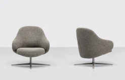 Cheap Fauteuil Pivotant Dua Lounge Tissu Gris - Unisexe Fauteuils De Bureau