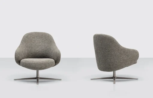 Cheap Fauteuil Pivotant Dua Lounge Tissu Gris - Unisexe Fauteuils De Bureau