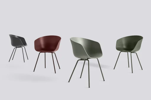 Best Sale Fauteuil Rembourre About A Chair Aac27 Tissu Gris / Tissu Integral & Pieds Metal - Unisexe Fauteuils De Bureau