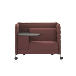 Cheap Fauteuil Rembourre Alcove Work Lowback Tissu Rouge / Sur Roulettes - Tablette Gauche - Unisexe Fauteuils De Bureau