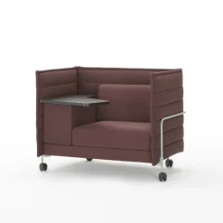 Cheap Fauteuil Rembourre Alcove Work Lowback Tissu Rouge / Sur Roulettes - Tablette Gauche - Unisexe Fauteuils De Bureau
