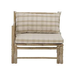 Clearance Fauteuil Rembourre Korfu Tissu Beige Bois Naturel / Module Angle Gauche - Bambou - Unisexe Fauteuils De Jardin