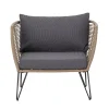 Cheap Fauteuil Rembourre Mundo Tissu Gris Beige / Fils Pvc - Unisexe Fauteuils De Jardin