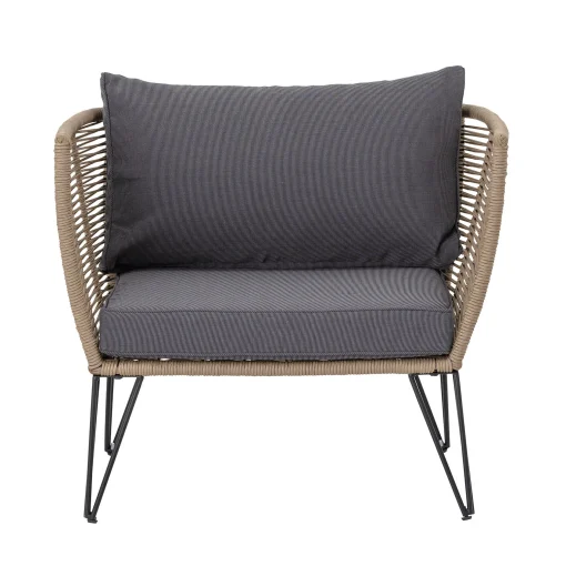Cheap Fauteuil Rembourre Mundo Tissu Gris Beige / Fils Pvc - Unisexe Fauteuils De Jardin