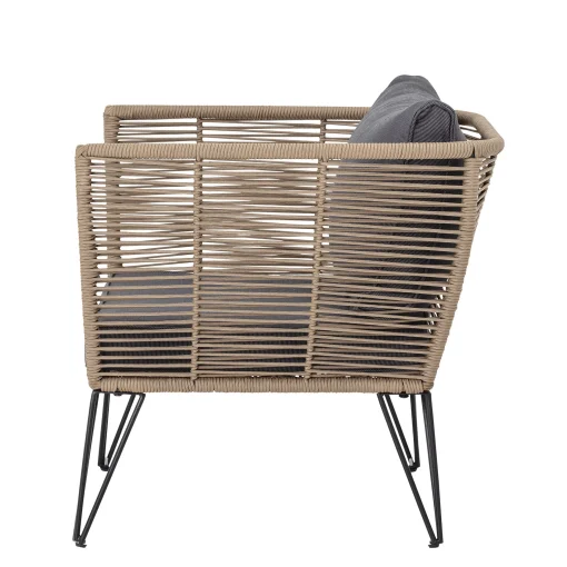 Cheap Fauteuil Rembourre Mundo Tissu Gris Beige / Fils Pvc - Unisexe Fauteuils De Jardin