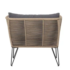 Cheap Fauteuil Rembourre Mundo Tissu Gris Beige / Fils Pvc - Unisexe Fauteuils De Jardin