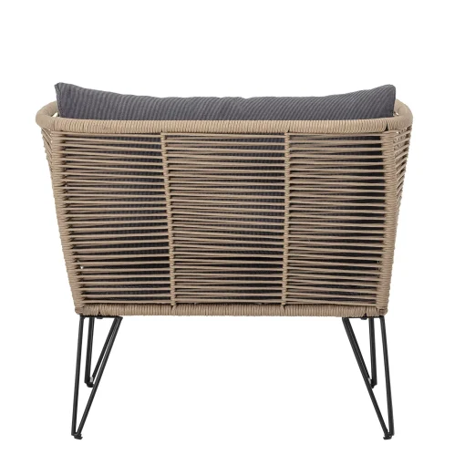 Cheap Fauteuil Rembourre Mundo Tissu Gris Beige / Fils Pvc - Unisexe Fauteuils De Jardin