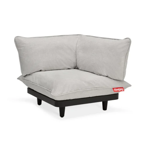 Cheap Fauteuil Rembourre Paletti Corner Tissu Blanc Gris Beige - Unisexe Fauteuils De Jardin
