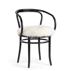 Best Sale Fauteuil Wiener Stuhl Tissu Blanc / Assise Mouton - Reedition 1904 - Unisexe Fauteuils De Bureau