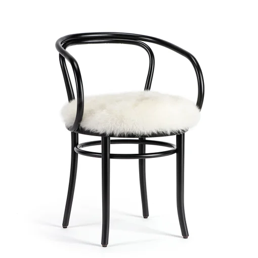Best Sale Fauteuil Wiener Stuhl Tissu Blanc / Assise Mouton - Reedition 1904 - Unisexe Fauteuils De Bureau