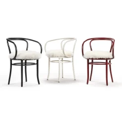 Best Sale Fauteuil Wiener Stuhl Tissu Blanc / Assise Mouton - Reedition 1904 - Unisexe Fauteuils De Bureau