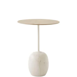 Flash Sale Gueridon Lato Ln8 Pierre Bois Naturel / Marbre & Bois - O 40 X H 50 Cm - Unisexe Tables De Chevet