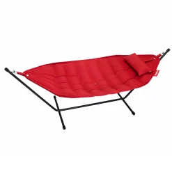 Best Hamac Avec Support Headdemock Deluxe Tissu Rouge / Tissu Olefine - Avec Coussin & Housse - Unisexe Bains De Soleil Chaises Longues Et Hamacs