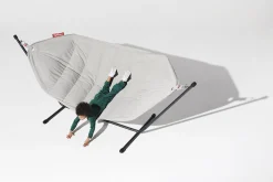 Online Hamac Avec Support Headdemock Superbe Tissu Gris Beige / Tissu Olefine Beige - Unisexe Bains De Soleil Chaises Longues Et Hamacs