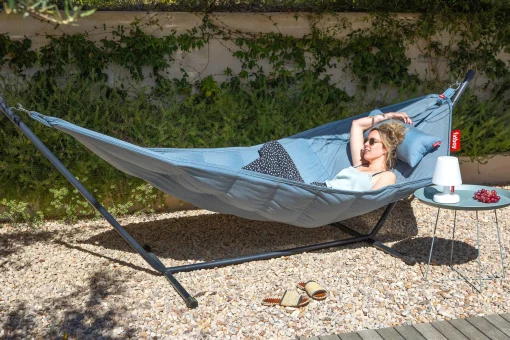 Store Hamac Avec Support Headdemock Superbe Tissu Vert / Tissu Olefine Vert - Avec Coussin - Unisexe Bains De Soleil Chaises Longues Et Hamacs