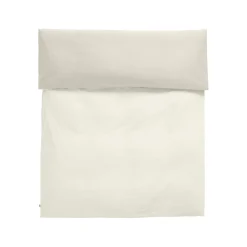 Outlet Housse De Couette 240 X 220 Cm Duo Tissu Blanc Beige / Coton Oeko-Tex - Unisexe Linge De Lit
