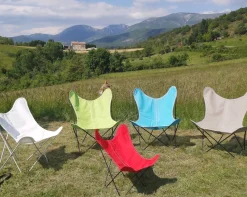 Best Sale Housse  Tissu Rouge Orange Coton Outdoor / Pour Fauteuil Aa Butterfly - Unisexe Fauteuils De Jardin