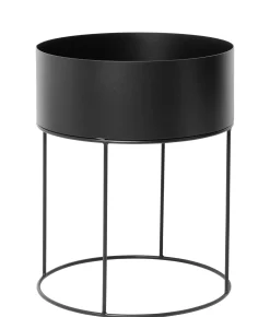 Best Jardiniere Plant Box Round Metal/ O 40 X H 50 Cm - Unisexe Pots Et Plantes
