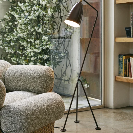 Discount Lampadaire Grashoppa Metal/ Grossman- Reedition 1947 - Unisexe Luminaires Iconiques