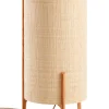Outlet Lampe A Poser Greta Tissu Beige Bois Naturel / O 40 X H 90 Cm - Unisexe Lampes De Sol