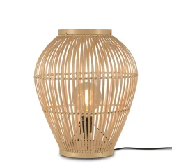 Flash Sale Lampe A Poser Tuvalu Small Fibre Vegetale Beige Bois / Bambou - H 50 Cm - Unisexe Lampes De Sol