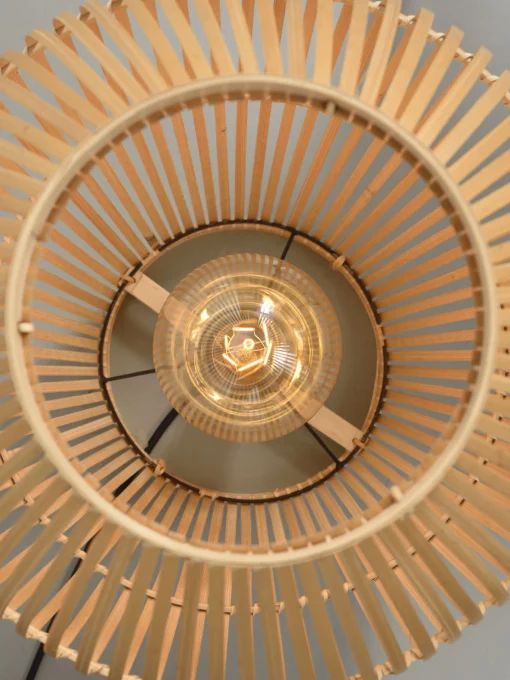 Flash Sale Lampe A Poser Tuvalu Small Fibre Vegetale Beige Bois / Bambou - H 50 Cm - Unisexe Lampes De Sol