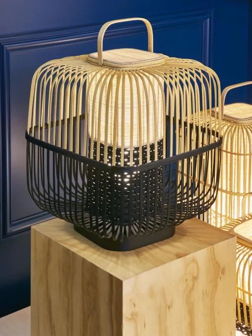 Flash Sale Lampe De Table Bamboo Square Smallbois Naturel / H 41 Cm - Unisexe Lampes De Sol