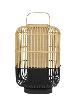 New Lampe De Table Bamboo Square Largebois Naturel / H 65 Cm - Unisexe Lampes De Sol
