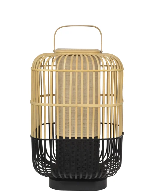 New Lampe De Table Bamboo Square Largebois Naturel / H 65 Cm - Unisexe Lampes De Sol