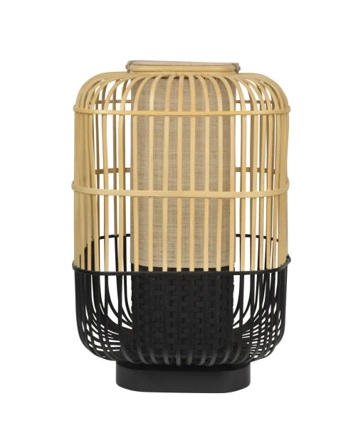 New Lampe De Table Bamboo Square Largebois Naturel / H 65 Cm - Unisexe Lampes De Sol
