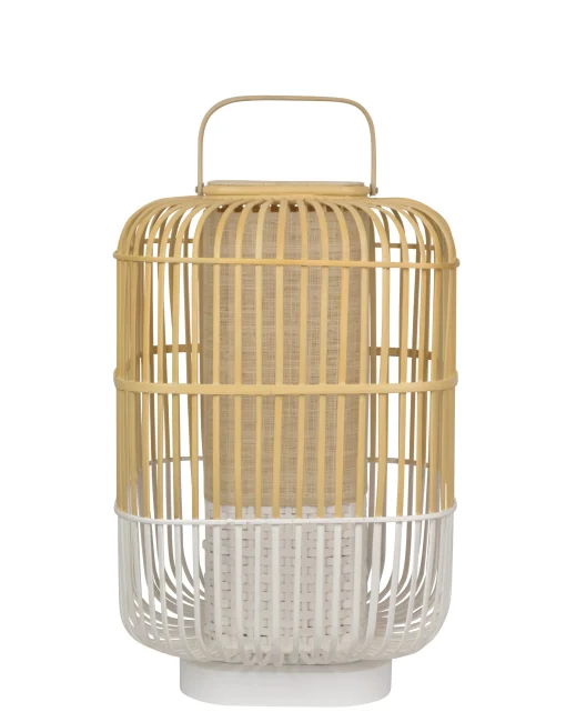 Online Lampe De Table Bamboo Square Largebois Naturel / H 65 Cm - Unisexe Lampes De Sol