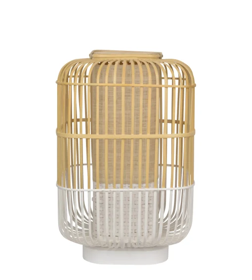 Online Lampe De Table Bamboo Square Largebois Naturel / H 65 Cm - Unisexe Lampes De Sol